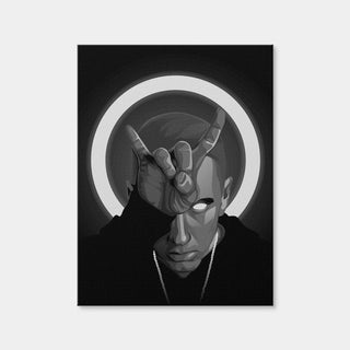 AUTO-MOCKUP WHITE | Grayscale Eminem | 1 Piece | Gallery Wrap Canvas | group=3x4