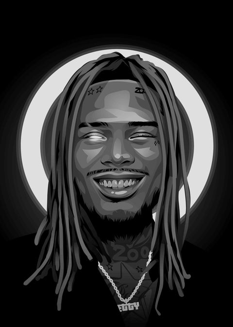 Grayscale Fetty Wap Wall Art