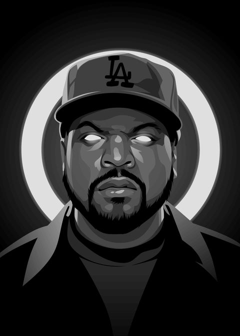 Grayscale Ice Cube Wall Art