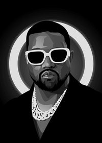Grayscale Kanye West Shades Wall Art
