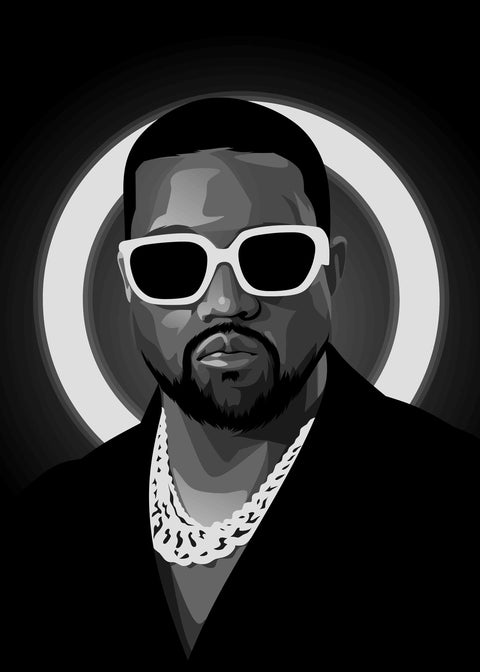 Grayscale Kanye West Shades Wall Art