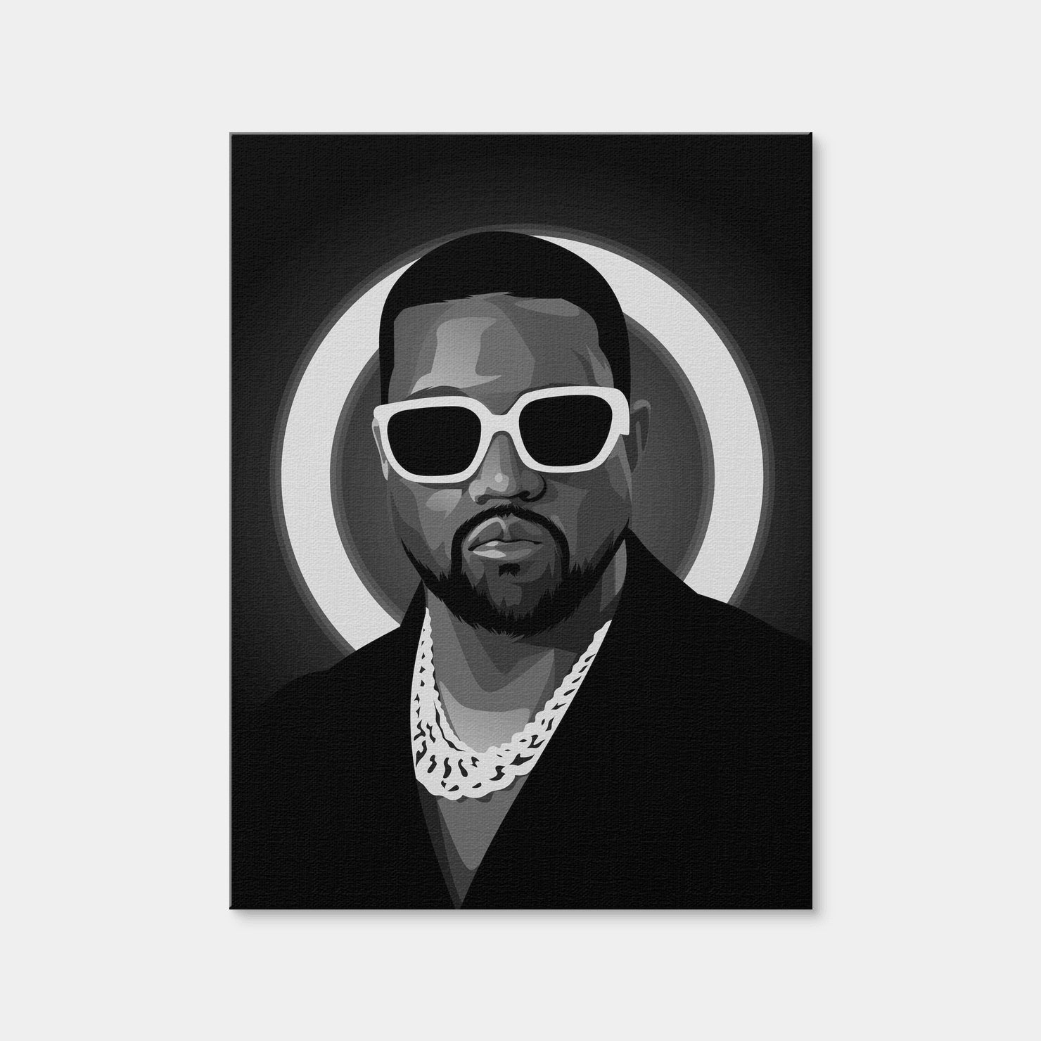 AUTO-MOCKUP WHITE | Grayscale Kanye West Shades | 1 Piece | Gallery Wrap Canvas | group=3x4