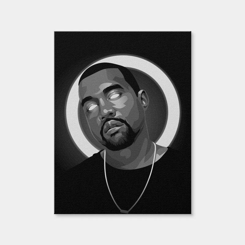 AUTO-MOCKUP WHITE | Grayscale Kanye West | 1 Piece | Gallery Wrap Canvas | group=3x4