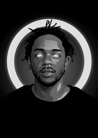 Grayscale Kendrick Lamar Wall Art