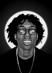 Grayscale Lil Tecca Wall Art