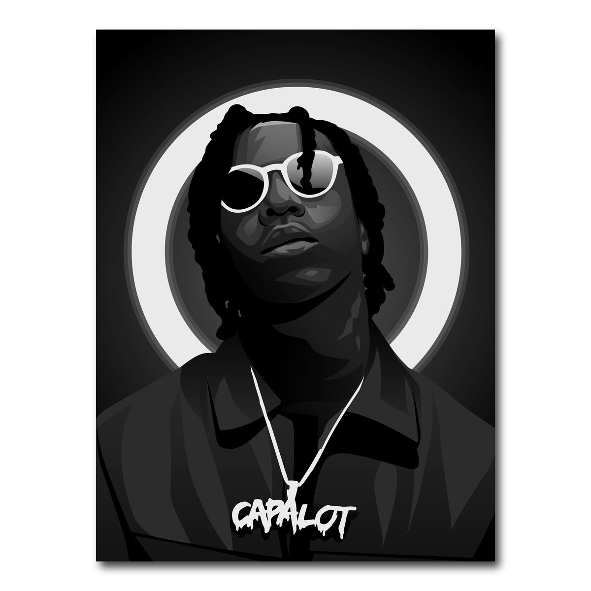 AUTO-MOCKUP WHITE | Grayscale Polo G | 1 Piece | Gallery Wrap Canvas | group=3x4