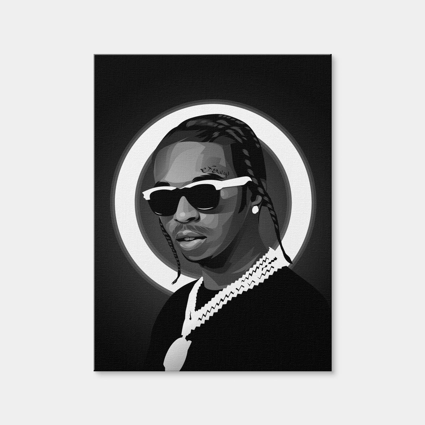 AUTO-MOCKUP WHITE | Grayscale Popsmoke | 1 Piece | Gallery Wrap Canvas | group=3x4