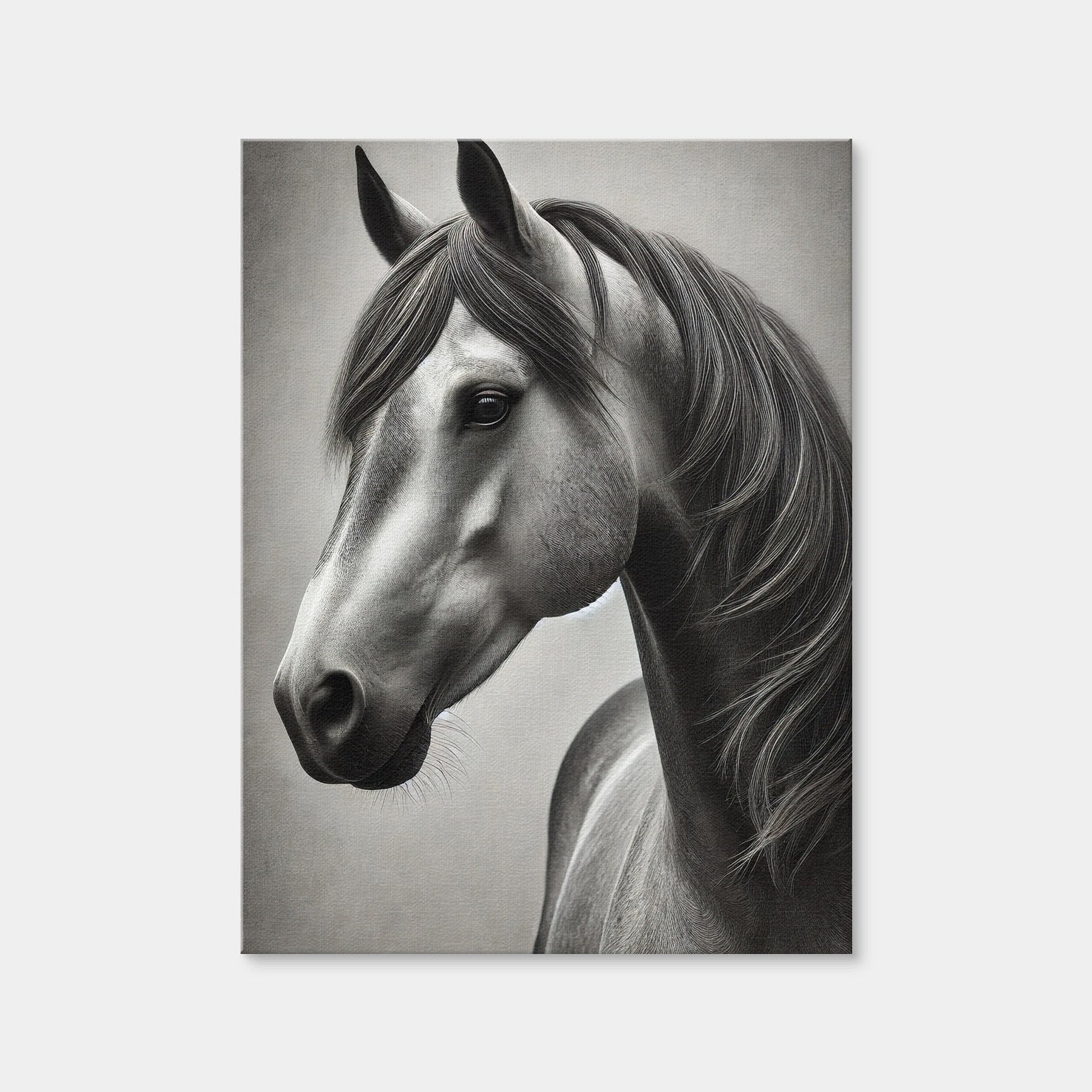 AUTO-MOCKUP WHITE | Grayscale Quarter Horse | 1 Piece | Gallery Wrap Canvas | group=3x4