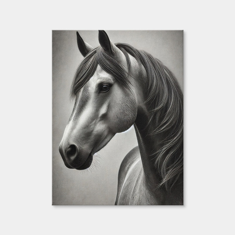 AUTO-MOCKUP WHITE | Grayscale Quarter Horse | 1 Piece | Gallery Wrap Canvas | group=3x4