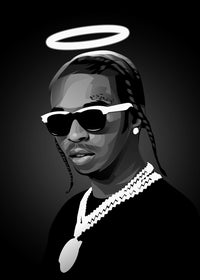 Grayscale Rip Popsmoke Wall Art