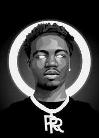 Grayscale Roddy Rich Wall Art