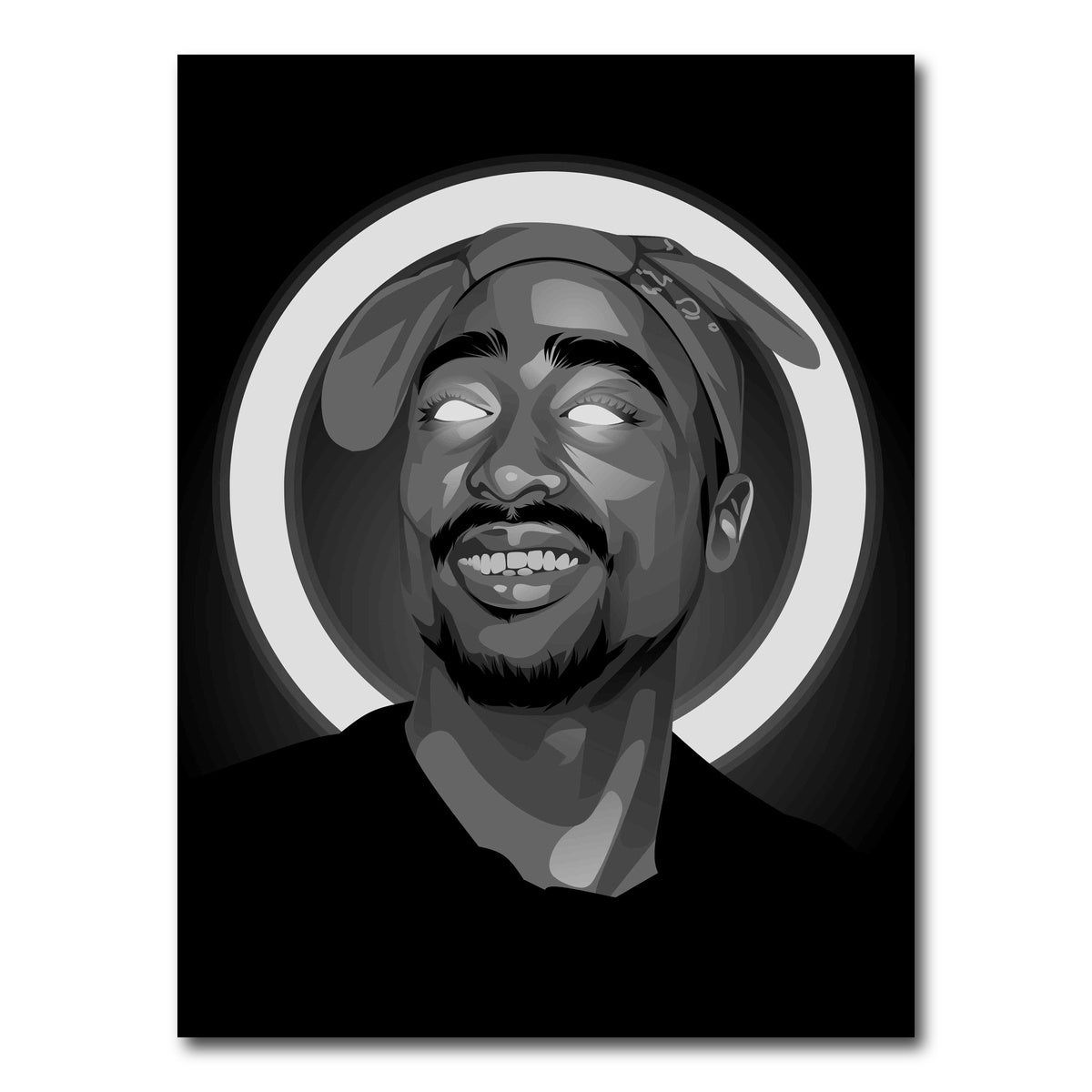 AUTO-MOCKUP WHITE | Grayscale Tupacshakur | 1 Piece | Gallery Wrap Canvas | group=3x4