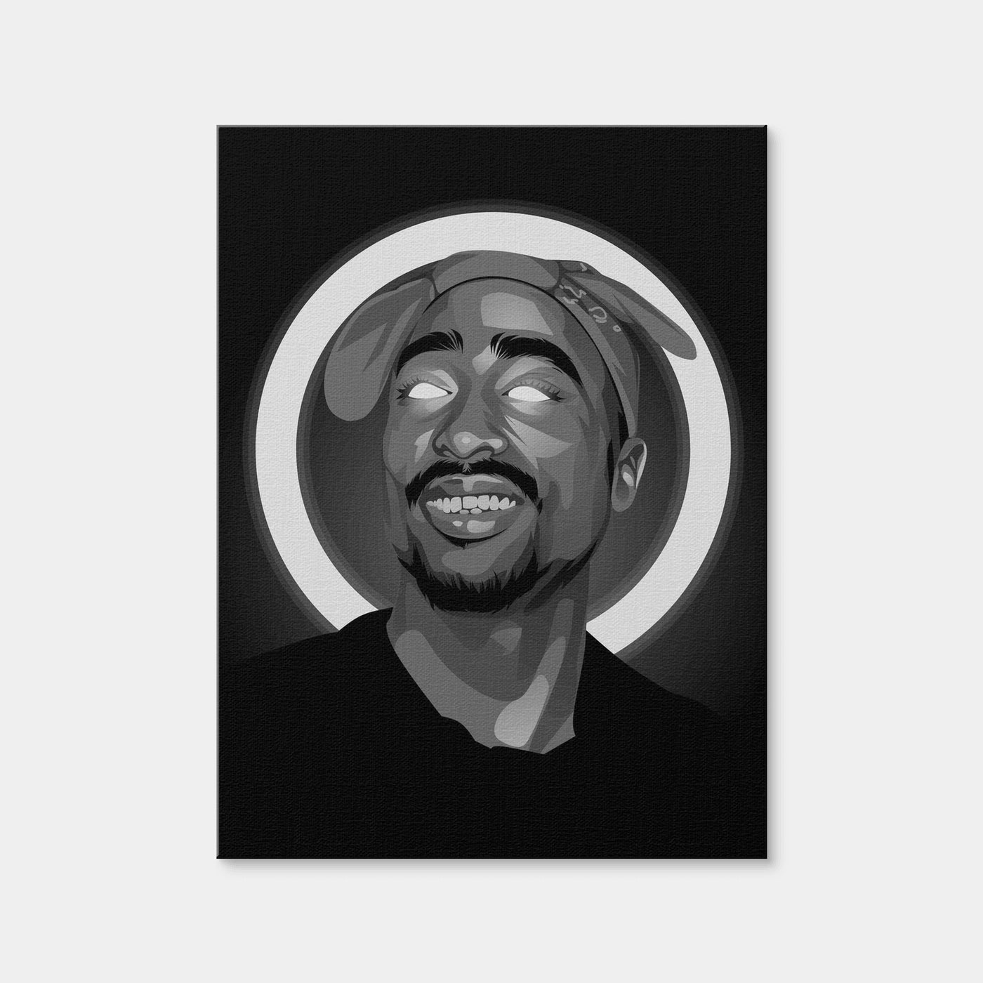 AUTO-MOCKUP WHITE | Grayscale Tupacshakur | 1 Piece | Gallery Wrap Canvas | group=3x4