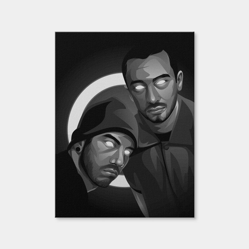 AUTO-MOCKUP WHITE | Grayscale Twenty One Pilots | 1 Piece | Gallery Wrap Canvas | group=3x4