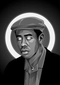 Grayscale tyler the creator Wall Art