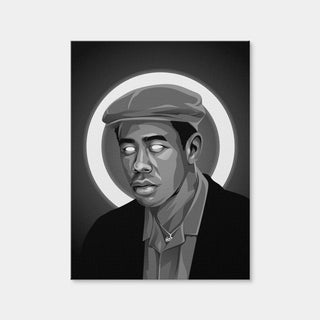 AUTO-MOCKUP WHITE | Grayscale Tyler The Creator | 1 Piece | Gallery Wrap Canvas | group=3x4