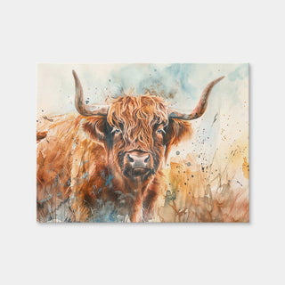 AUTO-MOCKUP WHITE | Grazing Highland Bull | 1 Piece | Gallery Wrap Canvas | group=4x3