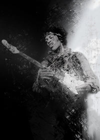 Hendrix Guitar God Wall Art