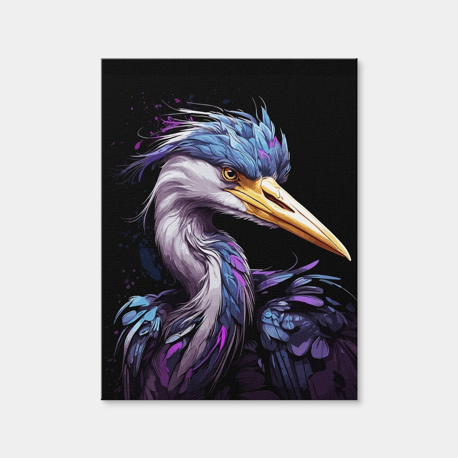 AUTO-MOCKUP WHITE | Heron Animal Colorful | 1 Piece | Gallery Wrap Canvas | group=3x4