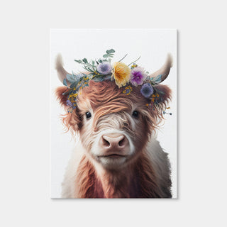 AUTO-MOCKUP WHITE | Highland Cow Portrait | 1 Piece | Gallery Wrap Canvas | group=3x4