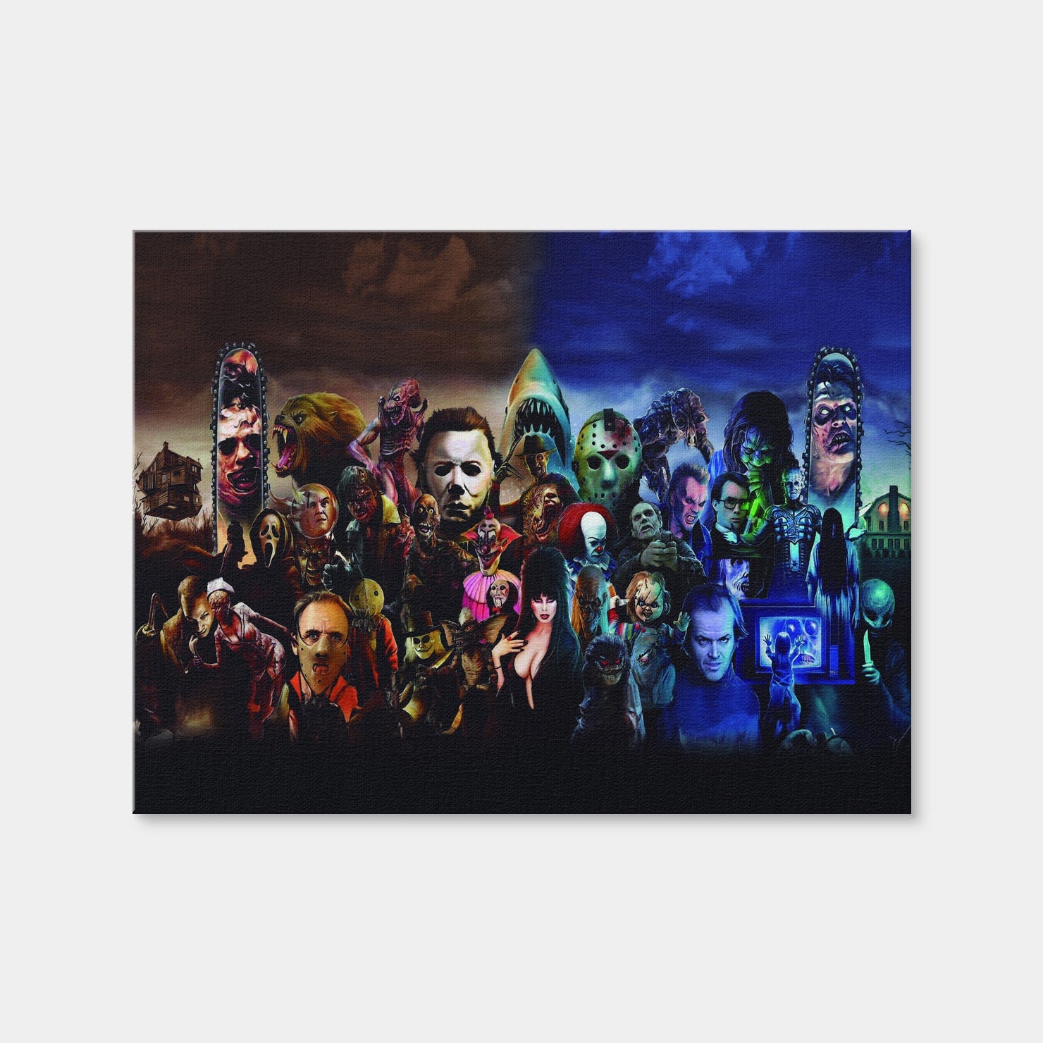 AUTO-MOCKUP WHITE | Horror Collage | 1 Piece | Gallery Wrap Canvas | group=4x3
