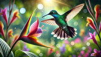 Hummingbird & Flower Wall Art