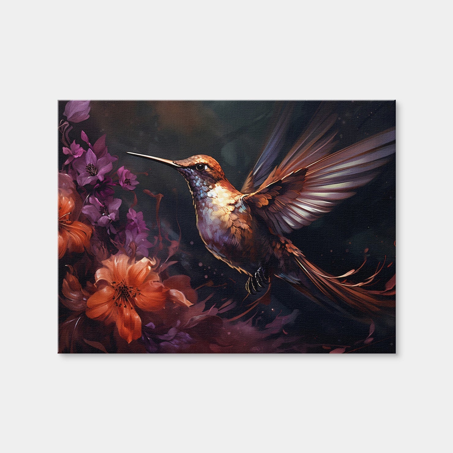 AUTO-MOCKUP WHITE | Hummingbird Painting | 1 Piece | Gallery Wrap Canvas | group=4x3