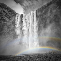 ICELAND Skogafoss double rainbow Wall Art