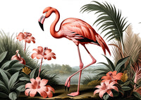 JJ Audubon's Style Flamingo Wall Art