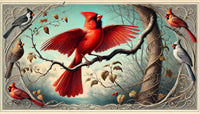 JJ Audubon's Style Northern Cardinal Wall Art