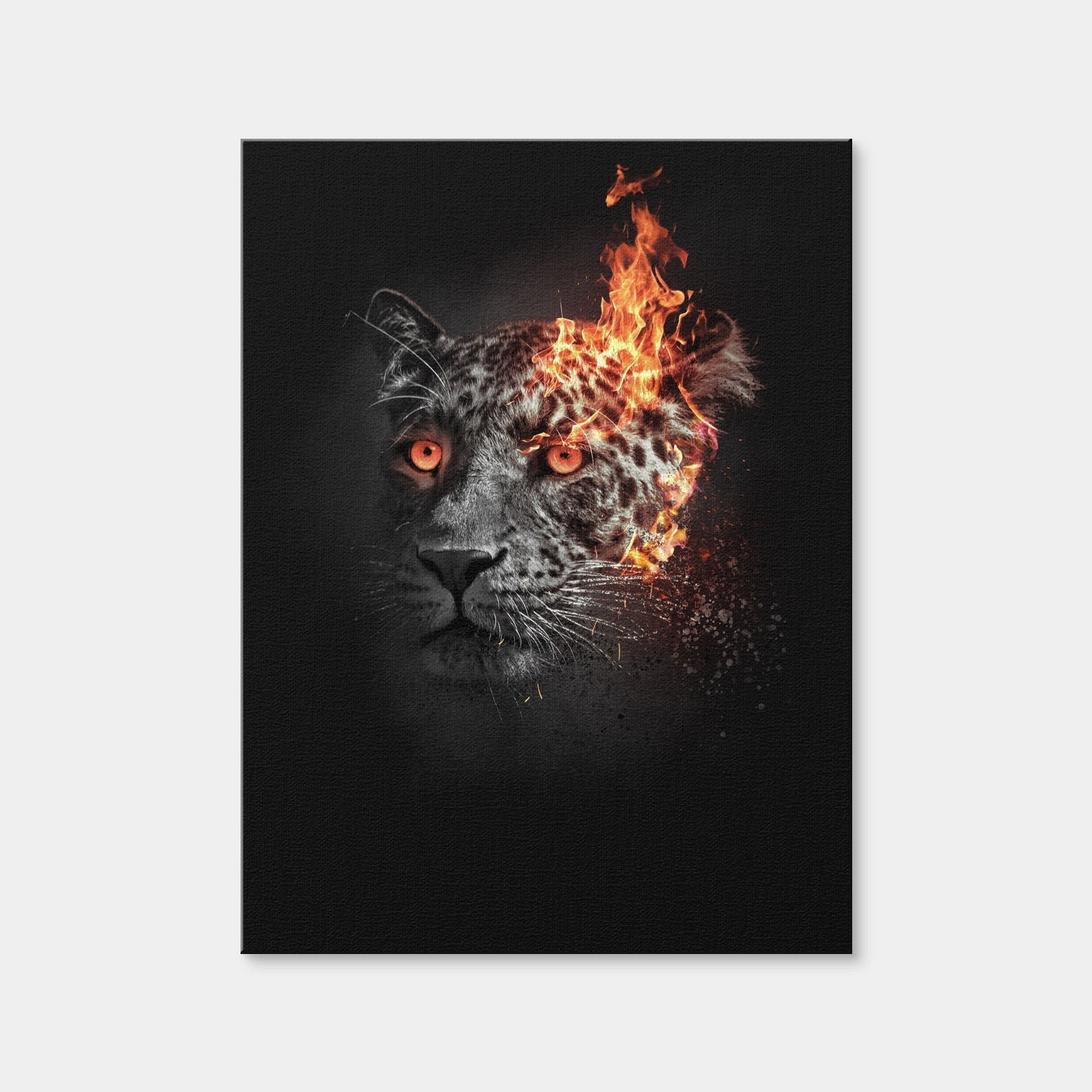 AUTO-MOCKUP WHITE | Jaguar on Fire | 1 Piece | Gallery Wrap Canvas | group=3x4