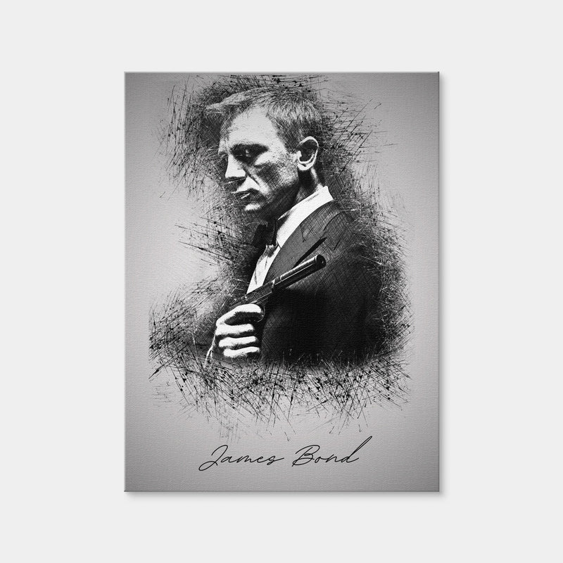 AUTO-MOCKUP WHITE | James Bond Silencer | 1 Piece | Gallery Wrap Canvas | group=3x4