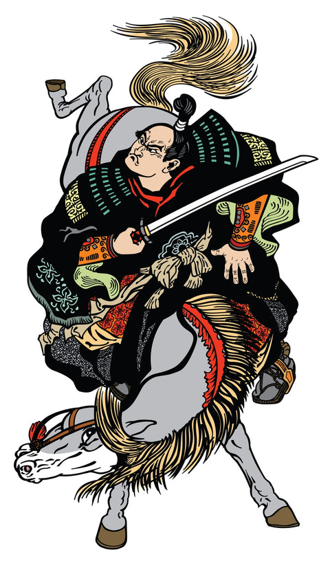 Japanese samurai horseman Wall Art