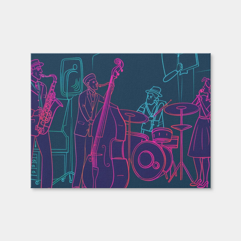 AUTO-MOCKUP WHITE | Jazz Band Vibe | 1 Piece | Gallery Wrap Canvas | group=4x3
