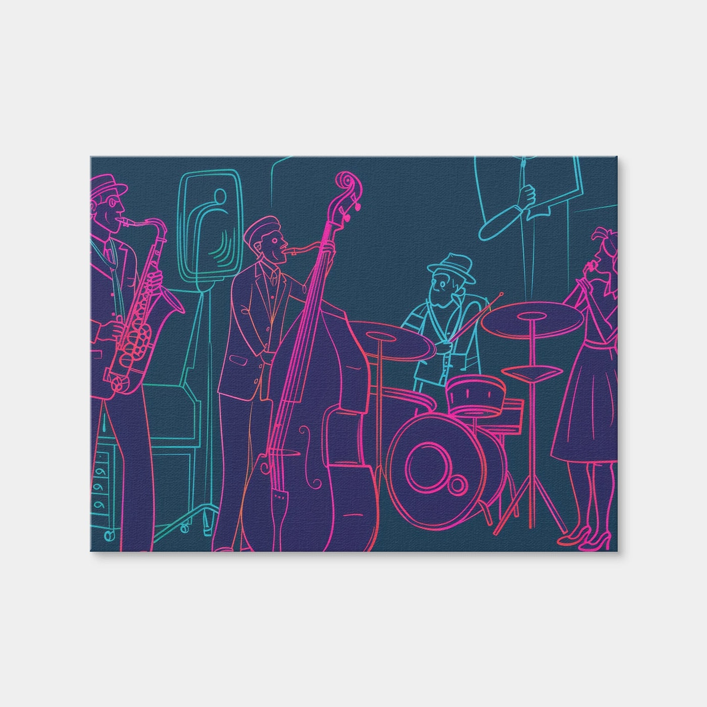 AUTO-MOCKUP WHITE | Jazz Band Vibe | 1 Piece | Gallery Wrap Canvas | group=4x3