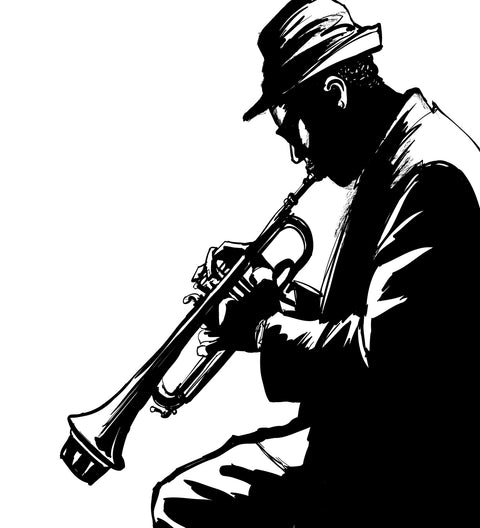 Jazz trumpet player Wall Art