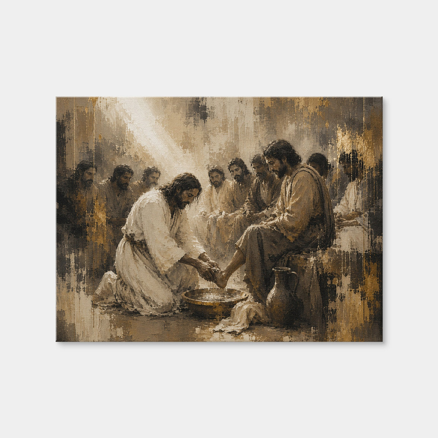 AUTO-MOCKUP WHITE | Jesus Washing the Disciples' | 1 Piece | Gallery Wrap Canvas | group=4x3