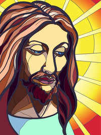 Jesus in stained glass Wall Art