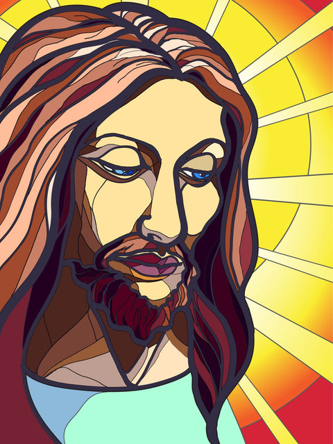 Jesus in stained glass Wall Art