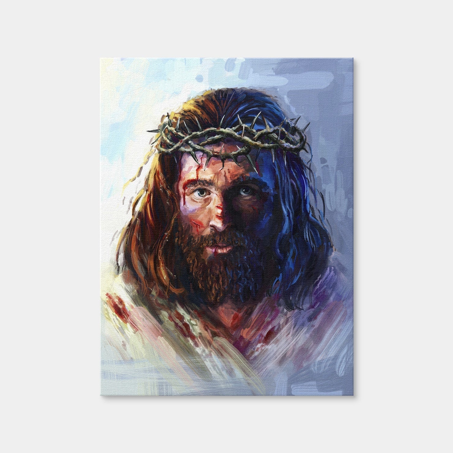 AUTO-MOCKUP WHITE | Jesus with Crown of Thorns | 1 Piece | Gallery Wrap Canvas | group=3x4
