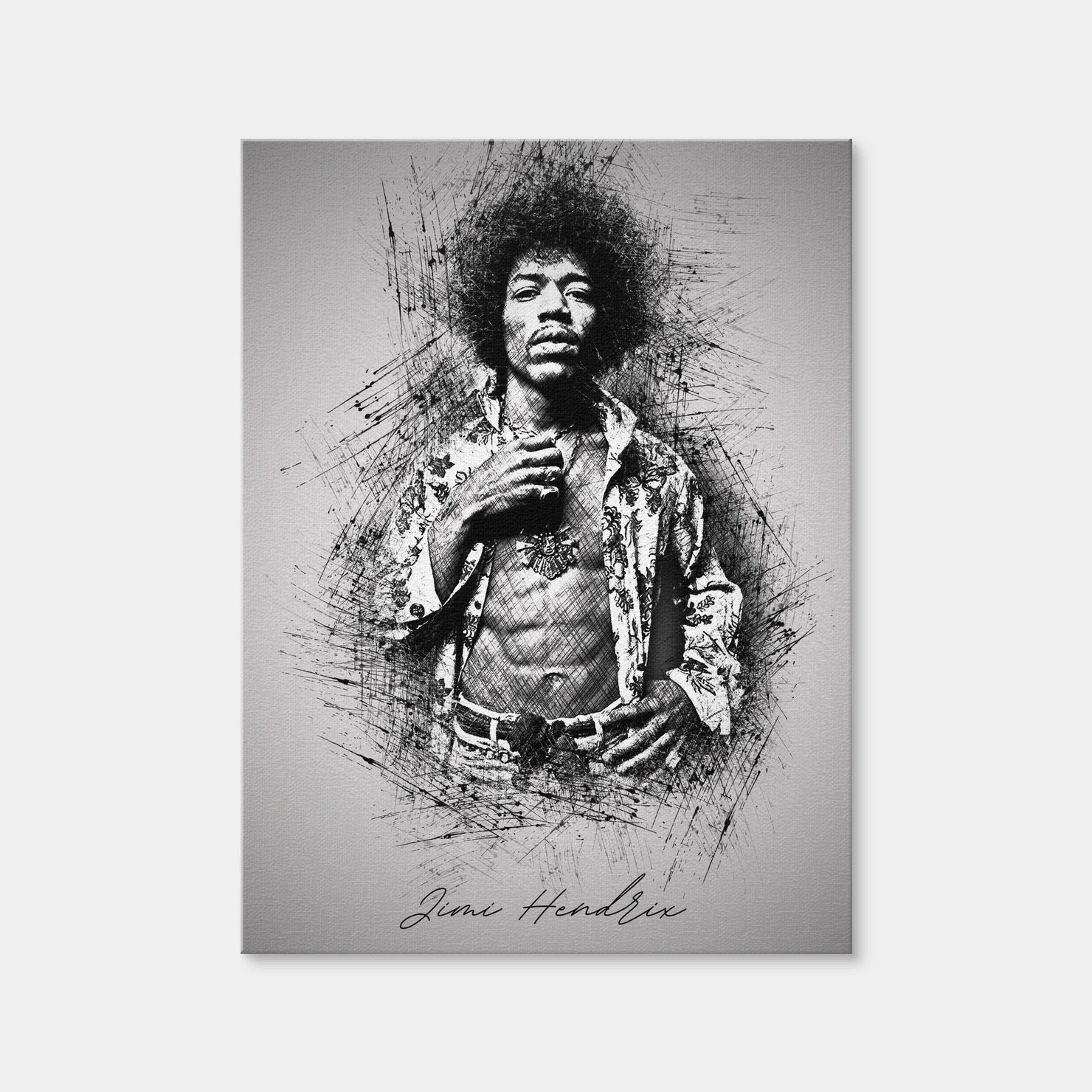 AUTO-MOCKUP WHITE | Jimi Hendrix Abs | 1 Piece | Gallery Wrap Canvas | group=3x4