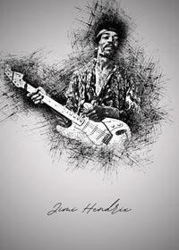 Jimi Hendrix Guitar Wall Art