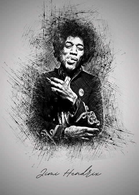 Jimi Hendrix Smoke Wall Art