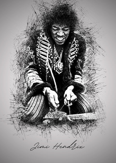 Jimi Hendrix Strings Wall Art