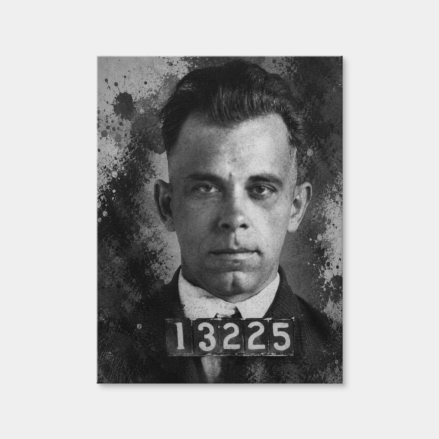 AUTO-MOCKUP WHITE | John Dillinger Grayscale | 1 Piece | Gallery Wrap Canvas | group=3x4