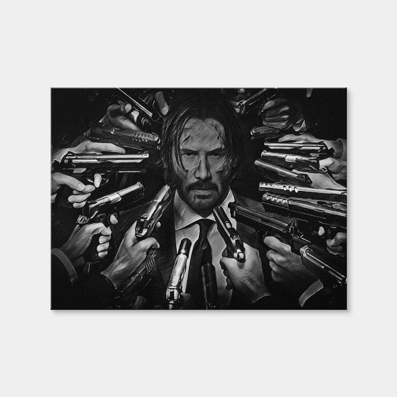 AUTO-MOCKUP WHITE | John Wick Grayscale | 1 Piece | Gallery Wrap Canvas | group=4x3
