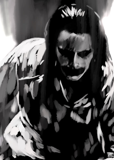 Joker in Black and White Wall Art