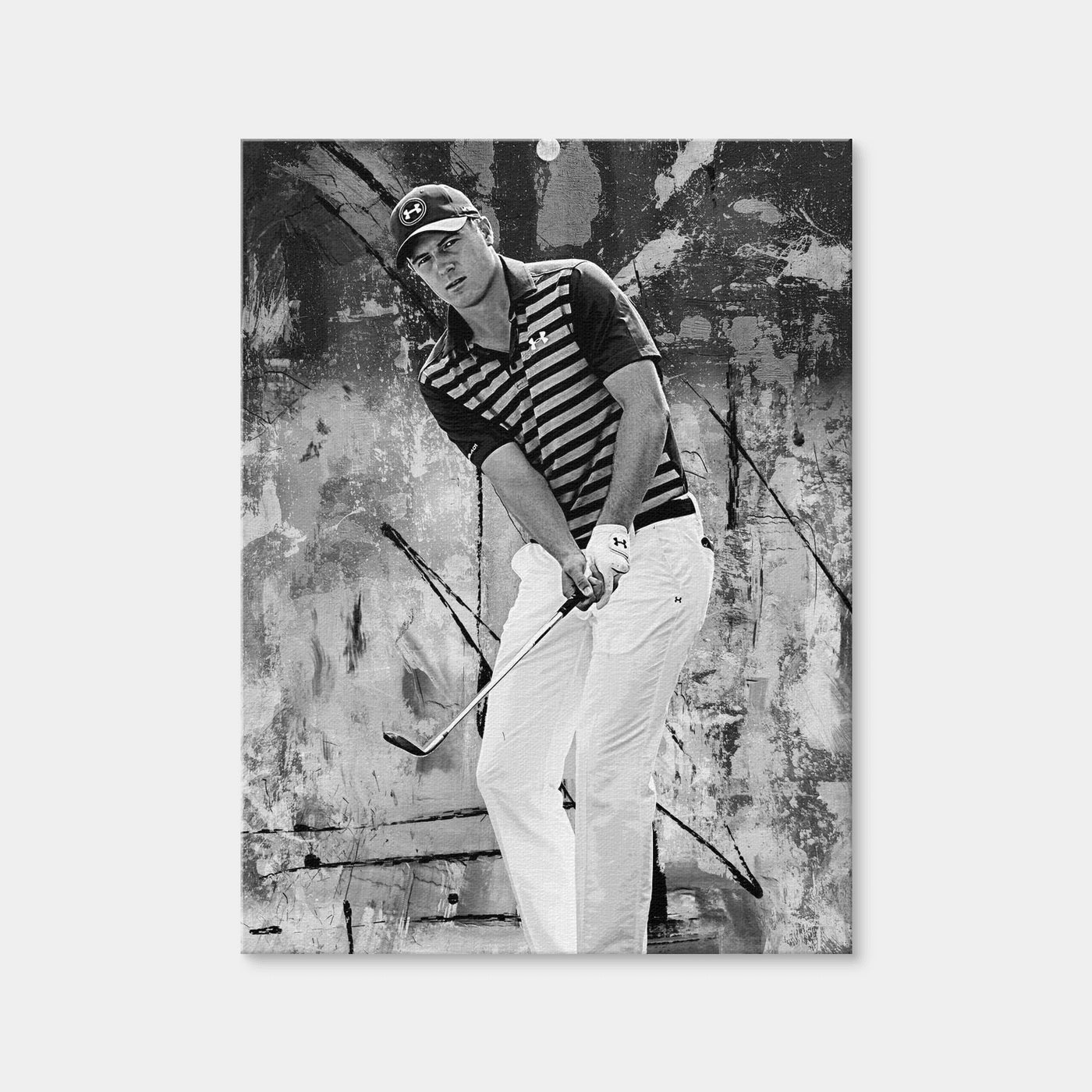 AUTO-MOCKUP WHITE | Jordan Spieth Grayscale | 1 Piece | Gallery Wrap Canvas | group=3x4