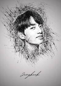 Jungkook Sketch Wall Art