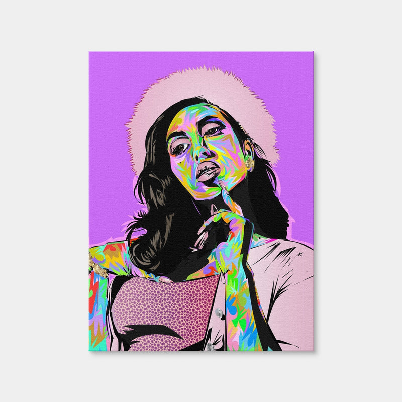 AUTO-MOCKUP WHITE | Kali Uchis Purple | 1 Piece | Gallery Wrap Canvas | group=3x4